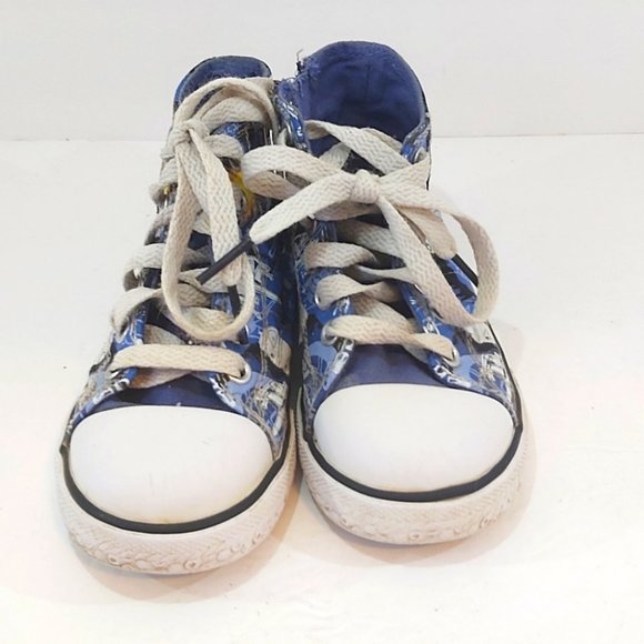 SKECHERS | STAR WARS Boys High Top Sneakers Blue White Size 9 - Picture 2 of 8